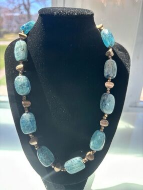 Beautiful Blue Aquamarine Statement Necklace